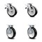 Service Caster 8 Inch Rubber on Aluminum Caster Set with Roller Bearings 2 Brakes 2 Rigid SCC SCC-TTL30S820-RAR-2-R-2 - alternate 3